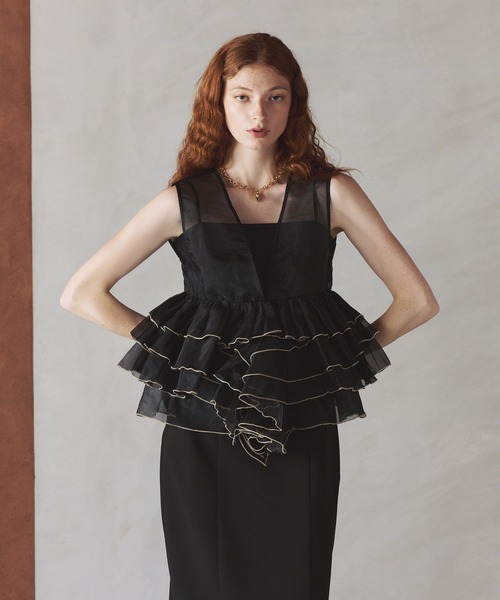 darial(ダリアル)の「【darial】体型カバーしながら華やかさをプラス / sheer volume top dress シアー ボリューム トップ ドレス 入園式 入学式 卒園式 卒業式 お呼ばれ 結婚式 二次会 成人式 同窓会 セレモニードレス パーティドレス オケージョンドレス(ドレス・レディース・ブラック/アイボリー/ブルー・S/M)」の21枚目の写真