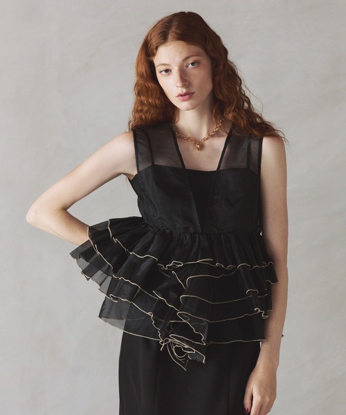 darial(ダリアル)の「【darial】体型カバーしながら華やかさをプラス / sheer volume top dress シアー ボリューム トップ ドレス 入園式 入学式 卒園式 卒業式 お呼ばれ 結婚式 二次会 成人式 同窓会 セレモニードレス パーティドレス オケージョンドレス(ドレス・レディース・ブラック/アイボリー/ブルー・S/M)」の22枚目の写真