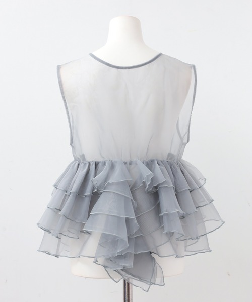 darial(ダリアル)の「【darial】体型カバーしながら華やかさをプラス / sheer volume top dress シアー ボリューム トップ ドレス 入園式 入学式 卒園式 卒業式 お呼ばれ 結婚式 二次会 成人式 同窓会 セレモニードレス パーティドレス オケージョンドレス(ドレス・レディース・ブラック/アイボリー/ブルー・S/M)」の4枚目の写真