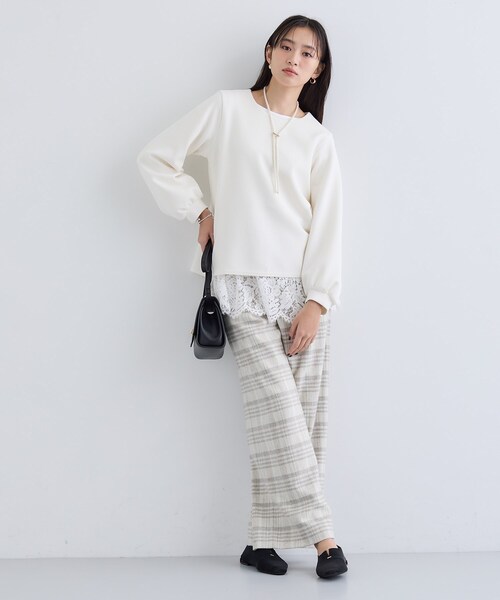 INDIVI（インディヴィ）の「【褒められパンツ／ウール混】ウォームウール ワイドパンツ（その他パンツ・レディース・ブラック/ブルー系その他5/ライトグレー系1/ネイビー系2/ライトグレー系3/グレー系その他4/ブラック系その他4・03/05/12/13/15 /19/34/36/38/40/42）」の15枚目の写真