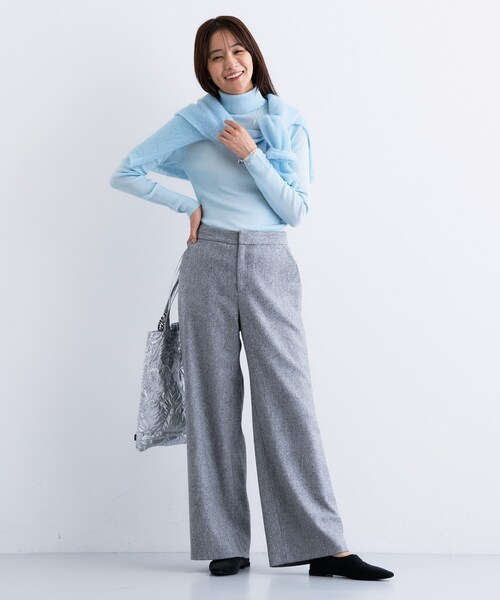 INDIVI（インディヴィ）の「【褒められパンツ／ウール混】ウォームウール ワイドパンツ（その他パンツ・レディース・ブラック/ブルー系その他5/ライトグレー系1/ネイビー系2/ライトグレー系3/グレー系その他4/ブラック系その他4・03/05/12/13/15 /19/34/36/38/40/42）」の14枚目の写真
