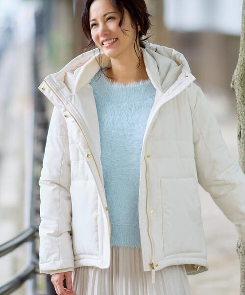 THE SHOP TK (ザ ショップ ティーケー )の「【すっきり見えシルエット】上品ふわもこ中綿ブルゾン(その他アウター・レディース・ブラック/カーキ/アイボリー・13/12)」の2枚目の写真