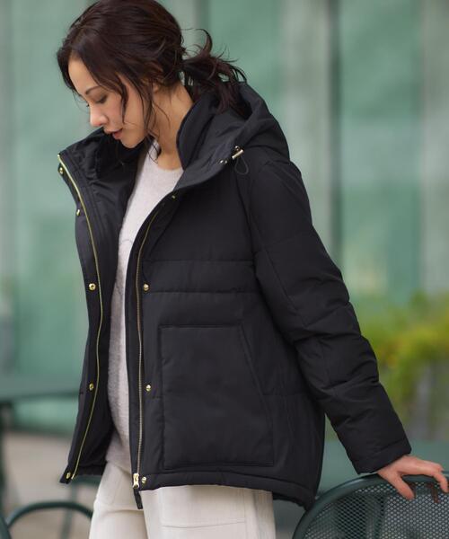 THE SHOP TK (ザ ショップ ティーケー )の「【すっきり見えシルエット】上品ふわもこ中綿ブルゾン(その他アウター・レディース・ブラック/カーキ/アイボリー・13/12)」の4枚目の写真