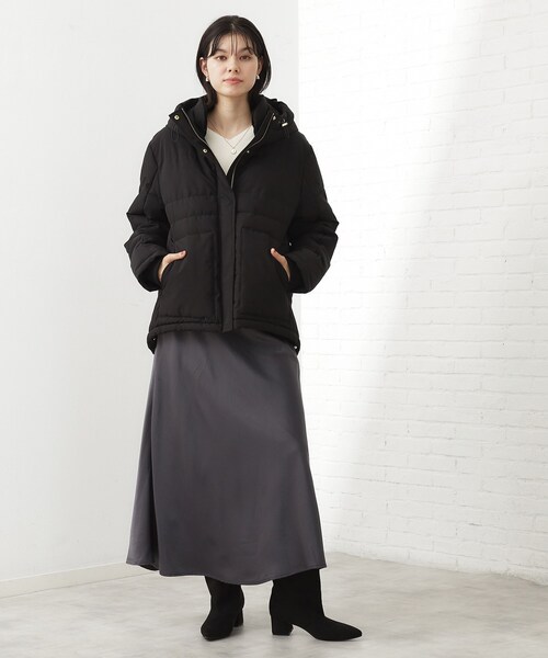 THE SHOP TK (ザ ショップ ティーケー )の「【すっきり見えシルエット】上品ふわもこ中綿ブルゾン(その他アウター・レディース・ブラック/カーキ/アイボリー・13/12)」の9枚目の写真