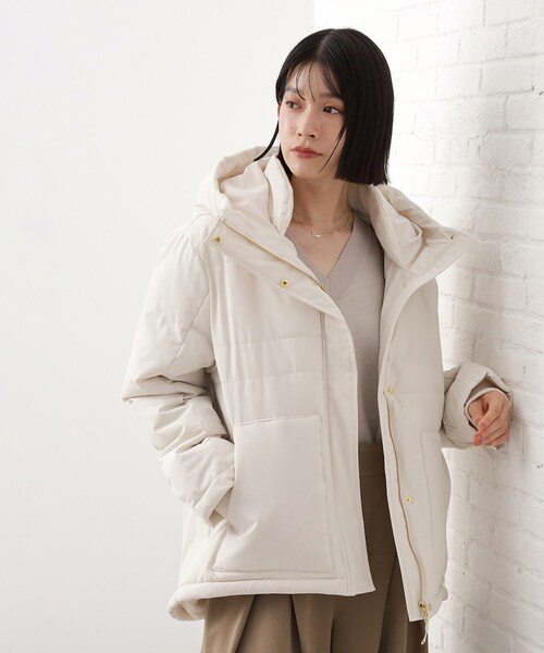 THE SHOP TK (ザ ショップ ティーケー )の「【すっきり見えシルエット】上品ふわもこ中綿ブルゾン(その他アウター・レディース・ブラック/カーキ/アイボリー・13/12)」の13枚目の写真