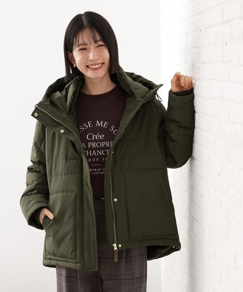 THE SHOP TK (ザ ショップ ティーケー )の「【すっきり見えシルエット】上品ふわもこ中綿ブルゾン(その他アウター・レディース・ブラック/カーキ/アイボリー・13/12)」の1枚目の写真