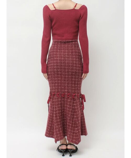 セール】シアードッキングツイードニットワンピース（ワンピース