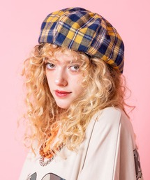 帽 チェック柄」に該当するレディースのハンチング/ベレー帽