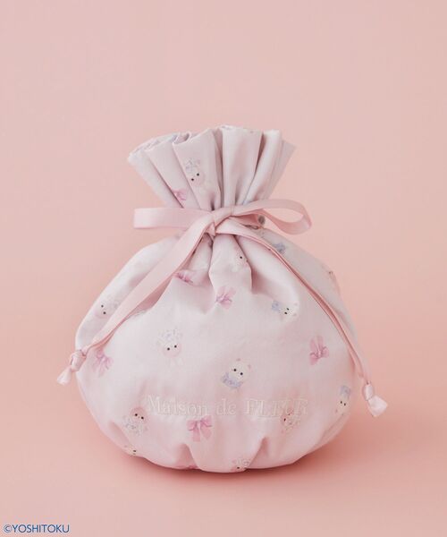 Maison de FLEUR（メゾンドフルール）の「クリーミーねこ/うさぎ巾着ポーチ（ポーチ・レディース・ピンク・FREE）」の2枚目の写真