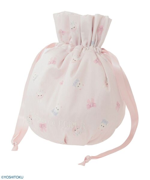 Maison de FLEUR（メゾンドフルール）の「クリーミーねこ/うさぎ巾着ポーチ（ポーチ・レディース・ピンク・FREE）」の8枚目の写真