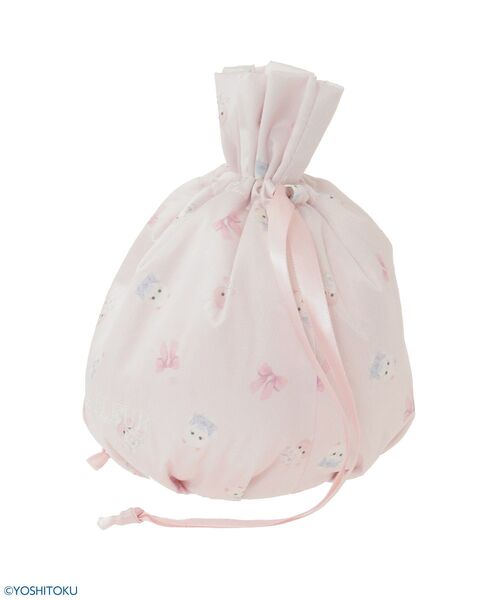 Maison de FLEUR（メゾンドフルール）の「クリーミーねこ/うさぎ巾着ポーチ（ポーチ・レディース・ピンク・FREE）」の3枚目の写真