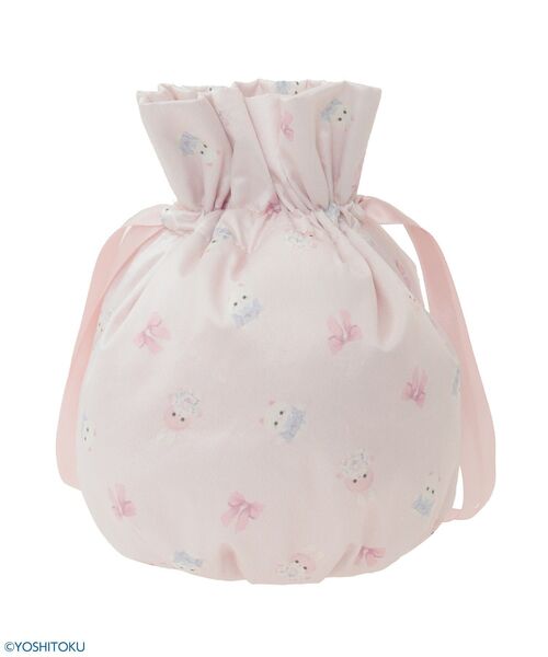 Maison de FLEUR（メゾンドフルール）の「クリーミーねこ/うさぎ巾着ポーチ（ポーチ・レディース・ピンク・FREE）」の7枚目の写真