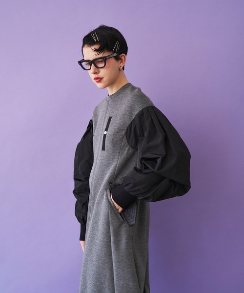 PADDED SLEEVE CUT OP（ワンピース）｜OMMO（オーエムエムオー