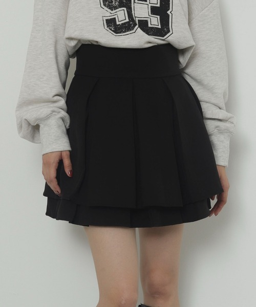 セール】WEGO/ハイウエスト2段プリーツスカパン（スカート）｜WEGO