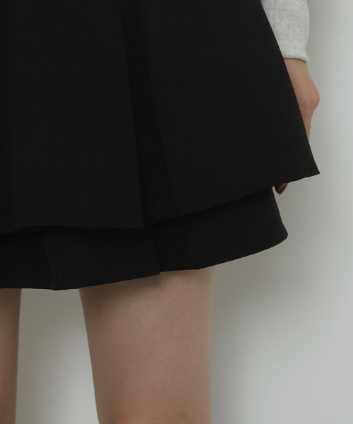 WEGO(ウィゴー)の「WEGO/ハイウエスト2段プリーツスカパン(スカート・レディース・グレー/ブラック・FREE)」の8枚目の写真