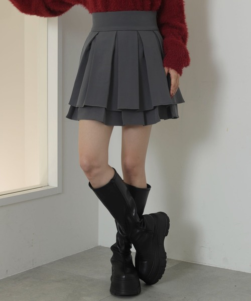 セール】WEGO/ハイウエスト2段プリーツスカパン（スカート）｜WEGO