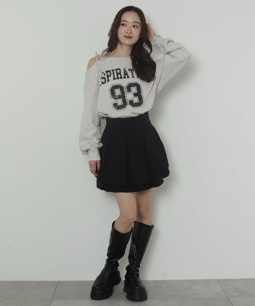 WEGO(ウィゴー)の「WEGO/ハイウエスト2段プリーツスカパン(スカート・レディース・グレー/ブラック・FREE)」の15枚目の写真