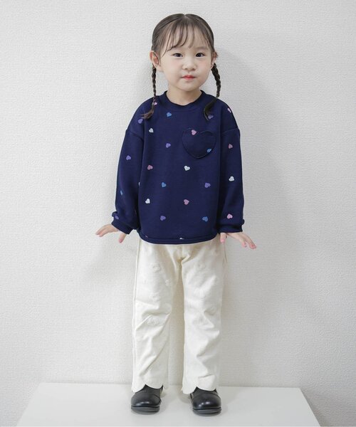 apres les cours（アプレレクール）の「フラワージャガードスカラップパンツ（その他パンツ・キッズ・クリーム/ネイビー・80/90/100/110/120/130）」の8枚目の写真