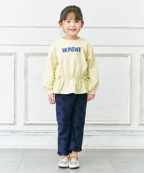 apres les cours（アプレレクール）の「フラワージャガードスカラップパンツ（その他パンツ・キッズ・クリーム/ネイビー・80/90/100/110/120/130）」の6枚目の写真