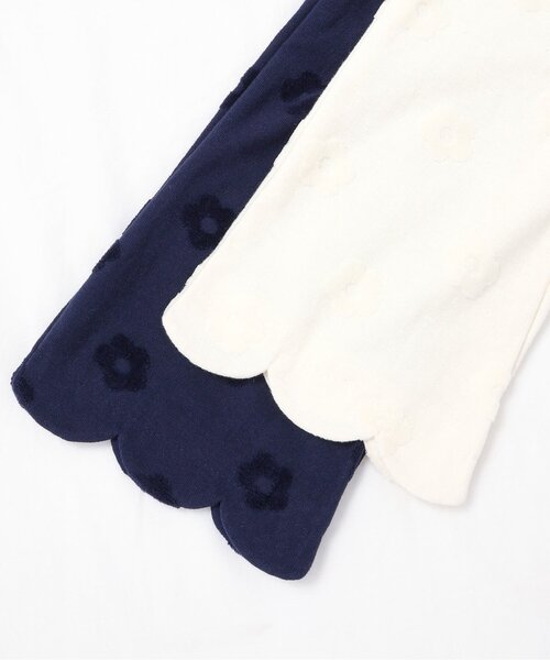 apres les cours（アプレレクール）の「フラワージャガードスカラップパンツ（その他パンツ・キッズ・クリーム/ネイビー・80/90/100/110/120/130）」の3枚目の写真