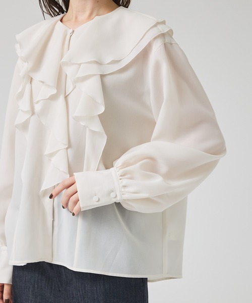 qualite（カリテ）の「ダブルラッフルブラウス/秋服/冬服/オフィス