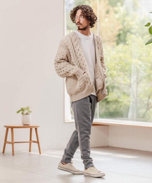 CAMBIO(カンビオ)の「mp14284-Airy Knit Tight Fit Pants ニットパンツ(A55125cmb)(その他パンツ・メンズ・キナリ/チャコール/ブラック/グレイッシュベージュ・S/M/L)」の9枚目の写真