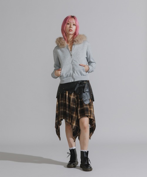 Faux Fur Trim Zip-Up Hoodie / フェイクファー付き 2WAYジップアップ