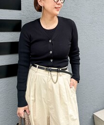 NOLLEY’S Sophi | 《アンサンブル対応》《手洗い可能》カシミヤ混リブVネックカーディガン(カーディガン/ボレロ)