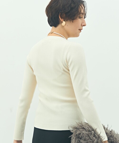 セール】《アンサンブル対応》《手洗い可能》カシミヤ混リブVネック