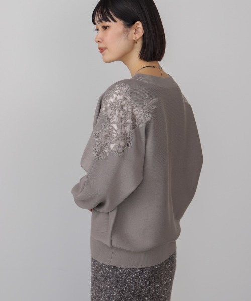 Bou Jeloud（ブージュルード）の「肩レースドルマンニットプルオーバー（ニット/セーター・レディース・ベージュ/ブラック/グレー・FREE）」の19枚目の写真