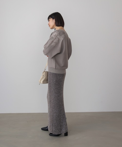 Bou Jeloud（ブージュルード）の「肩レースドルマンニットプルオーバー（ニット/セーター・レディース・ベージュ/ブラック/グレー・FREE）」の20枚目の写真