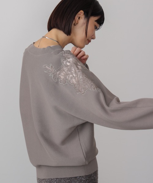 Bou Jeloud（ブージュルード）の「肩レースドルマンニットプルオーバー（ニット/セーター・レディース・ベージュ/ブラック/グレー・FREE）」の21枚目の写真