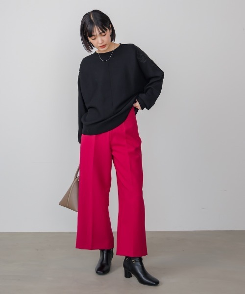 Bou Jeloud（ブージュルード）の「肩レースドルマンニットプルオーバー（ニット/セーター・レディース・ベージュ/ブラック/グレー・FREE）」の6枚目の写真