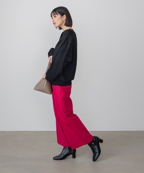 Bou Jeloud（ブージュルード）の「肩レースドルマンニットプルオーバー（ニット/セーター・レディース・ベージュ/ブラック/グレー・FREE）」の9枚目の写真