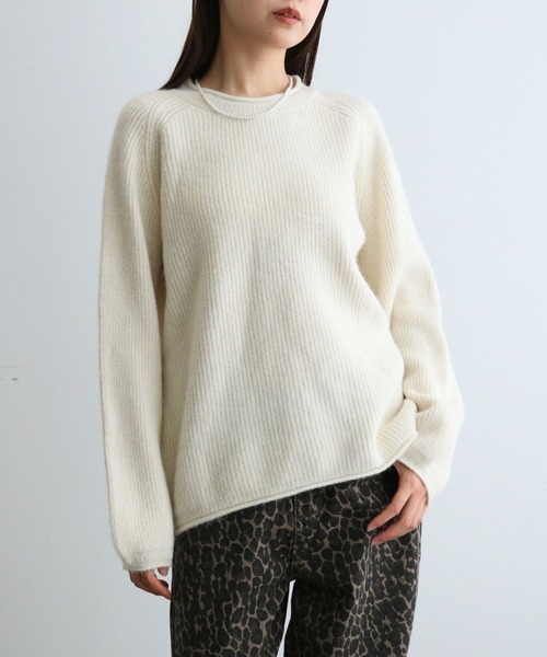 mul.（ムル）の「シンプル無地ニット（ニット/セーター・レディース・オレンジ/ホワイト/ブラック/サックスブルー/グレー・FREE）」の12枚目の写真