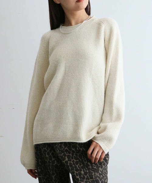 mul.（ムル）の「シンプル無地ニット（ニット/セーター・レディース・オレンジ/ホワイト/ブラック/サックスブルー/グレー・FREE）」の13枚目の写真