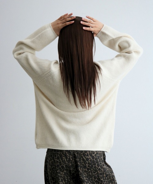 mul.（ムル）の「シンプル無地ニット（ニット/セーター・レディース・オレンジ/ホワイト/ブラック/サックスブルー/グレー・FREE）」の8枚目の写真