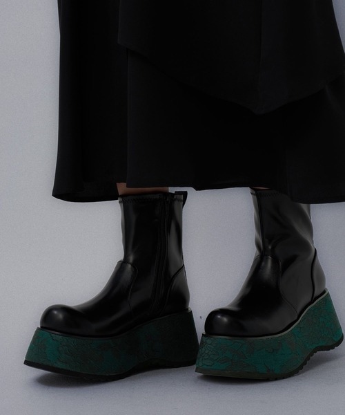 HARE(ハレ)の「ガラソールボリュームブーツ(HARE)(ブーツ・レディース・グリーン/ブラック・MEDIUM/LARGE)」の15枚目の写真