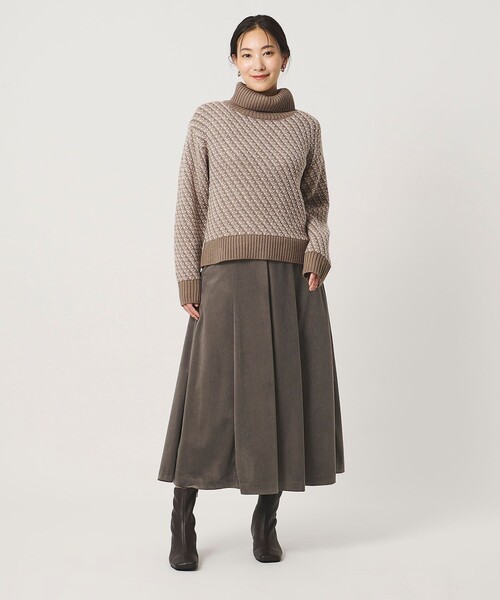 A DAY IN THE LIFE UNITED ARROWS(アデイインザライフユナイテッドアローズ)の「ツイルコーデュロイ フレアスカート <A DAY IN THE LIFE>(スカート・レディース・ネイビー/モカ/ベージュ・38/36)」の5枚目の写真