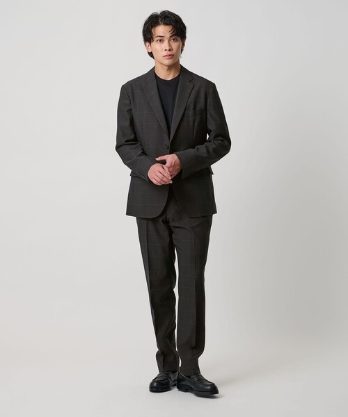A DAY IN THE LIFE UNITED ARROWS（アデイインザライフユナイテッドアローズ）の「ウールライク ドビー ウィンドウペイン スラックス-セットアップ対応・ウォッシャブル-＜A DAY IN THE LIFE＞（スラックス・メンズ・ネイビー/ダークグレー・S/XL/L/M）」の4枚目の写真