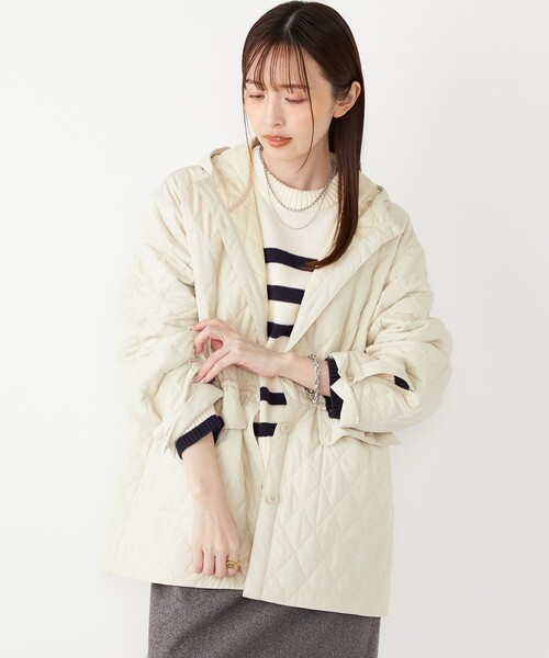 SHIPS Colors:THINSULATE(TM) 中綿 キルティング フード コート