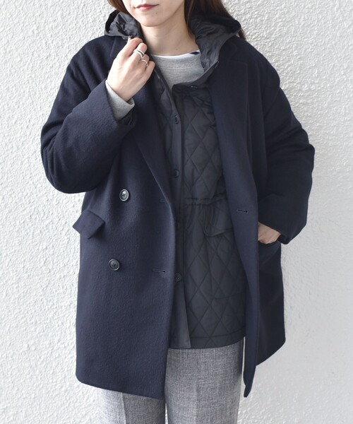 SHIPS Colors:THINSULATE(TM) 中綿 キルティング フード コート