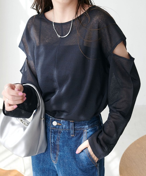 DISCOAT(ディスコート)の「長袖カットソー(Tシャツ/カットソー・レディース・ブルー・FREE)」の5枚目の写真