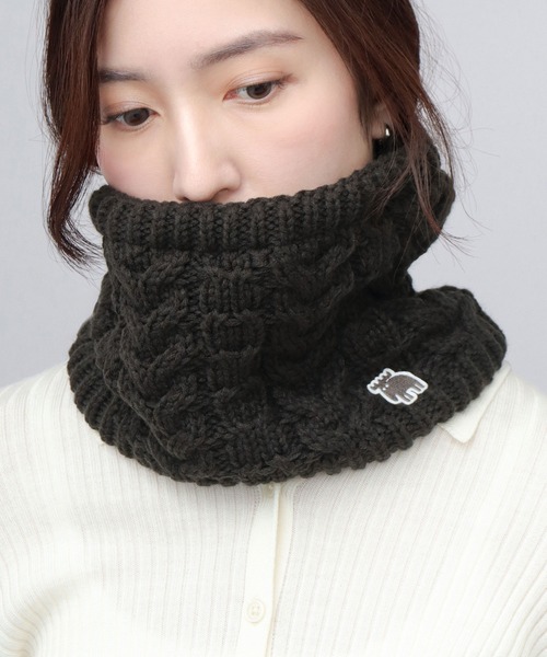 セール】裏ボア ケーブル編み ネックウォーマー（ネックウォーマー