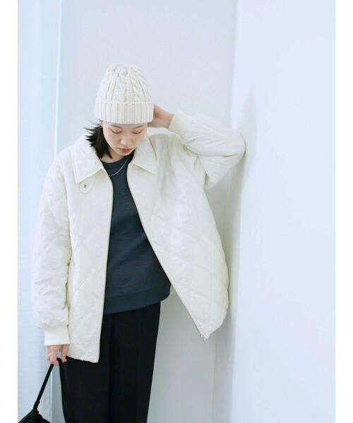 Samansa Mos2 blue（サマンサモスモスブルー）の「ケーブルニット帽（ハット・レディース・チャコールグレー/ブラック/キナリ・F）」の21枚目の写真