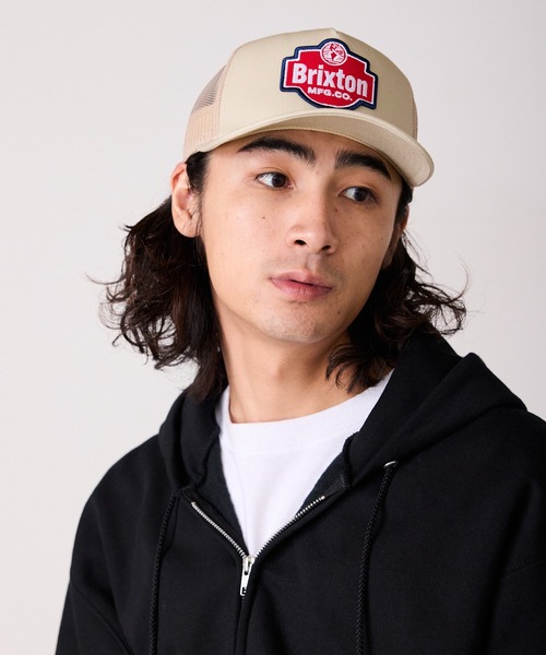 BRIXTON（ブリクストン）の「BRIXTON/ブリクストン GENUINE QLTY NP TRUCKER HAT メッシュ5パネルキャップ（キャップ・メンズ・ベージュ/ブラック・ONE SIZE）」の2枚目の写真