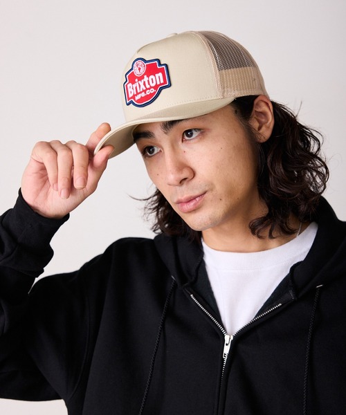 BRIXTON（ブリクストン）の「BRIXTON/ブリクストン GENUINE QLTY NP TRUCKER HAT メッシュ5パネルキャップ（キャップ・メンズ・ベージュ/ブラック・ONE SIZE）」の17枚目の写真