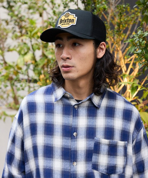 BRIXTON（ブリクストン）の「BRIXTON/ブリクストン GENUINE QLTY NP TRUCKER HAT メッシュ5パネルキャップ（キャップ・メンズ・ベージュ/ブラック・ONE SIZE）」の7枚目の写真