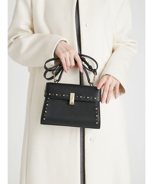 CELFORD セルフォード リュタン ビジュースタッズポシェット Mサイズ 黒 リュタンビジュースタッズポシェット（M）（ショルダーバッグ