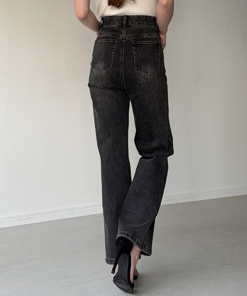 Louere（ルエレ）の「ストレッチハイウエストストレートデニムパンツ[高身長サイズST有り]（デニムパンツ・レディース・ブラック/ライトブルー/ワンウォッシュ・SMALL/MEDIUM/LARGE/X-LARGE/ST）」の8枚目の写真